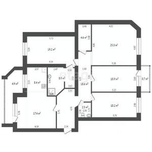 4-к квартира, вторичка, 136м2, 1/9 этаж