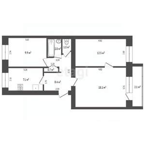 3-к квартира, вторичка, 60м2, 3/5 этаж