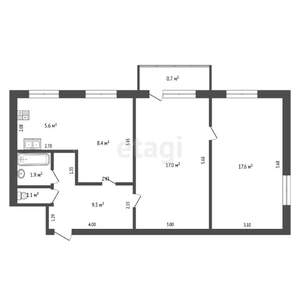 3-к квартира, вторичка, 61м2, 3/5 этаж