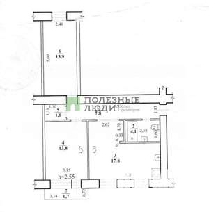 3-к квартира, вторичка, 60м2, 4/5 этаж