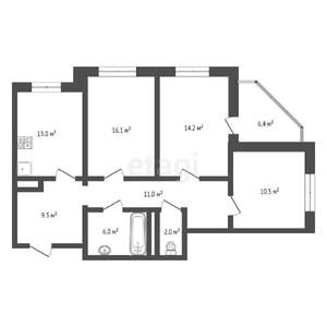 3-к квартира, вторичка, 83м2, 23/26 этаж