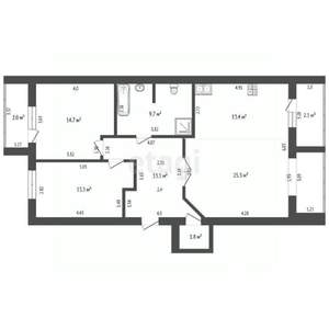 2-к квартира, вторичка, 91м2, 7/10 этаж