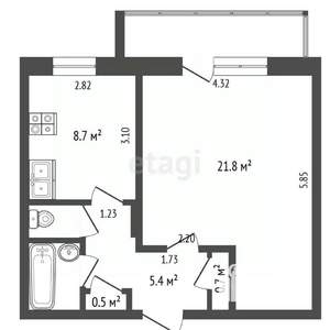 1-к квартира, вторичка, 41м2, 2/10 этаж