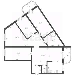 4-к квартира, вторичка, 124м2, 8/9 этаж
