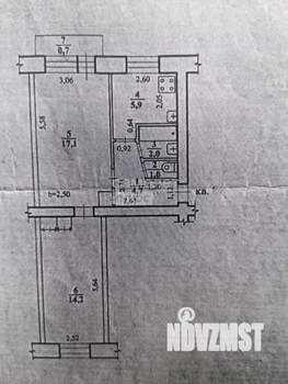 2-к квартира, вторичка, 46м2, 4/5 этаж