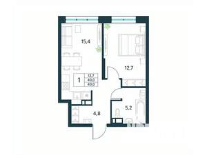 1-к квартира, вторичка, 40м2, 11/18 этаж