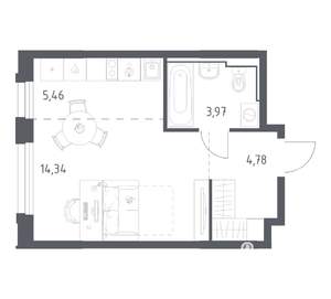 Студия квартира, вторичка, 29м2, 13/17 этаж