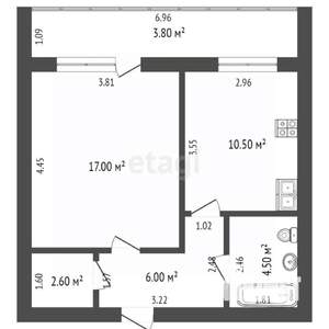 1-к квартира, вторичка, 41м2, 2/10 этаж