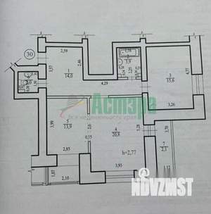 2-к квартира, вторичка, 72м2, 7/8 этаж