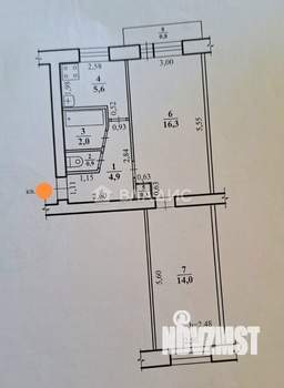 2-к квартира, вторичка, 44м2, 3/5 этаж