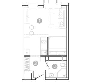 1-к квартира, вторичка, 29м2, 8/15 этаж
