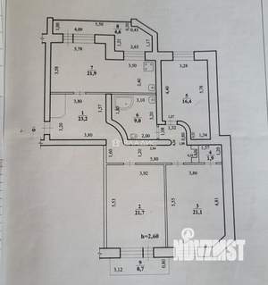 3-к квартира, вторичка, 121м2, 5/9 этаж
