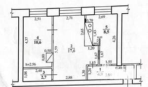 2-к квартира, вторичка, 44м2, 1/2 этаж