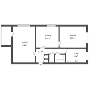 3-к квартира, вторичка, 61м2, 5/9 этаж