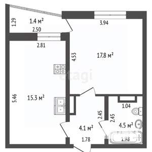 1-к квартира, вторичка, 42м2, 8/10 этаж
