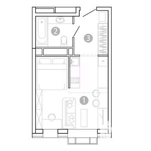 1-к квартира, вторичка, 29м2, 8/15 этаж