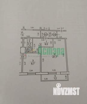 1-к квартира, вторичка, 42м2, 8/9 этаж
