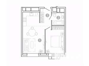 1-к квартира, вторичка, 44м2, 9/15 этаж