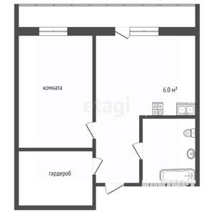 1-к квартира, вторичка, 37м2, 6/16 этаж