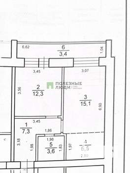 2-к квартира, вторичка, 44м2, 9/9 этаж