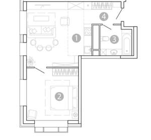 2-к квартира, вторичка, 48м2, 4/15 этаж