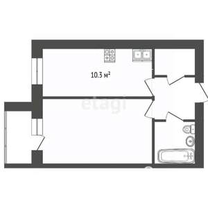 1-к квартира, вторичка, 34м2, 4/5 этаж