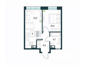 1-к квартира, вторичка, 35м2, 5/18 этаж