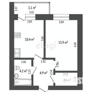 1-к квартира, вторичка, 37м2, 7/10 этаж