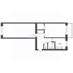 2-к квартира, вторичка, 47м2, 2/5 этаж