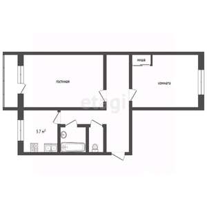 2-к квартира, вторичка, 45м2, 3/5 этаж