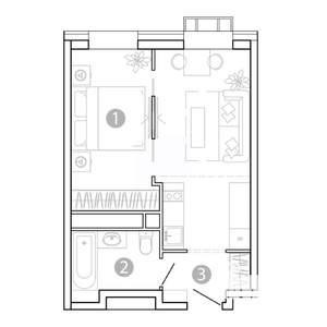 1-к квартира, вторичка, 34м2, 2/15 этаж