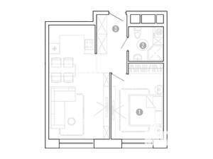 1-к квартира, вторичка, 43м2, 8/15 этаж