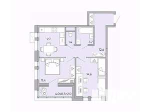 2-к квартира, вторичка, 56м2, 13/18 этаж