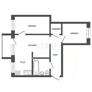 3-к квартира, вторичка, 56м2, 5/5 этаж