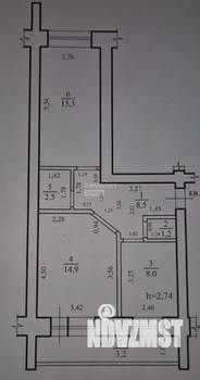 2-к квартира, вторичка, 51м2, 4/5 этаж