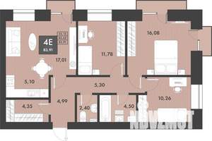 3-к квартира, строящийся дом, 83м2, 6/9 этаж