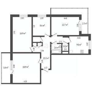 4-к квартира, вторичка, 85м2, 4/10 этаж