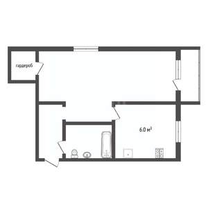 1-к квартира, вторичка, 34м2, 5/5 этаж