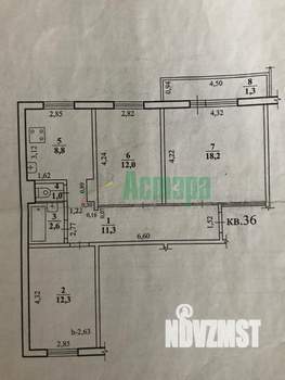 3-к квартира, вторичка, 66м2, 9/9 этаж