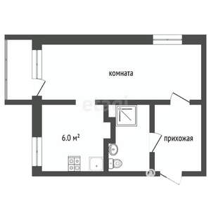 1-к квартира, вторичка, 31м2, 2/4 этаж