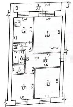 3-к квартира, вторичка, 62м2, 3/5 этаж