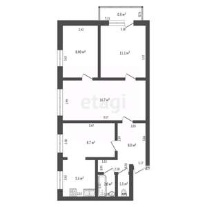 3-к квартира, вторичка, 63м2, 5/5 этаж