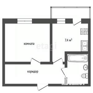 1-к квартира, вторичка, 36м2, 4/5 этаж