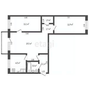 3-к квартира, вторичка, 60м2, 4/5 этаж