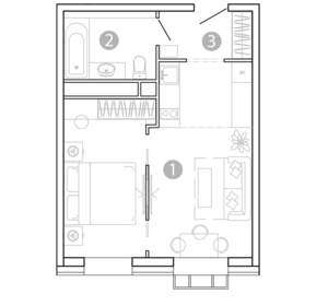 1-к квартира, вторичка, 37м2, 4/15 этаж