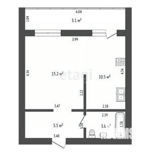 Студия квартира, вторичка, 34м2, 7/9 этаж
