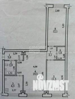 3-к квартира, вторичка, 59м2, 1/5 этаж