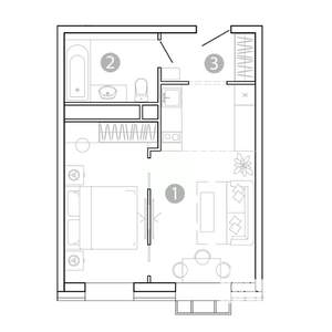 1-к квартира, вторичка, 37м2, 2/15 этаж