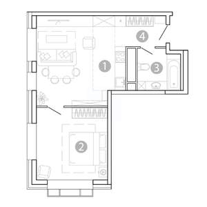 2-к квартира, вторичка, 48м2, 8/15 этаж