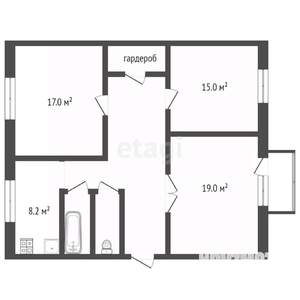3-к квартира, вторичка, 79м2, 9/9 этаж